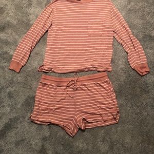 Stars Above Pink Striped Pajama Set